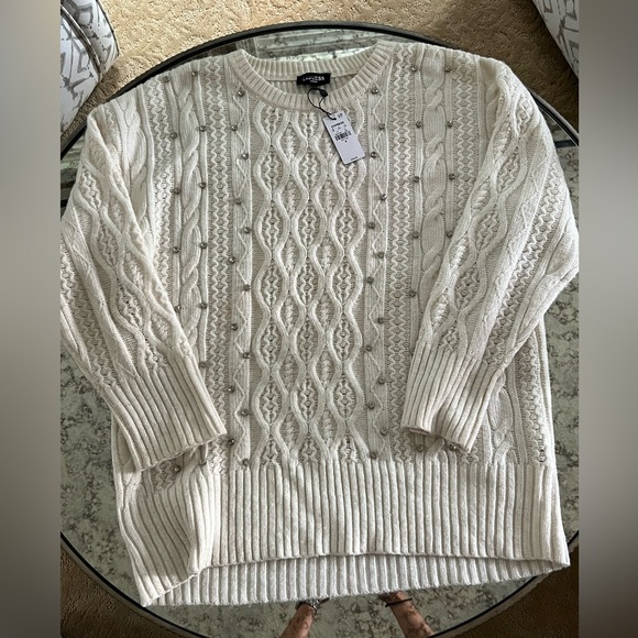 Express Sweaters - Sweater, cream, diamond details. Brand new with tags.